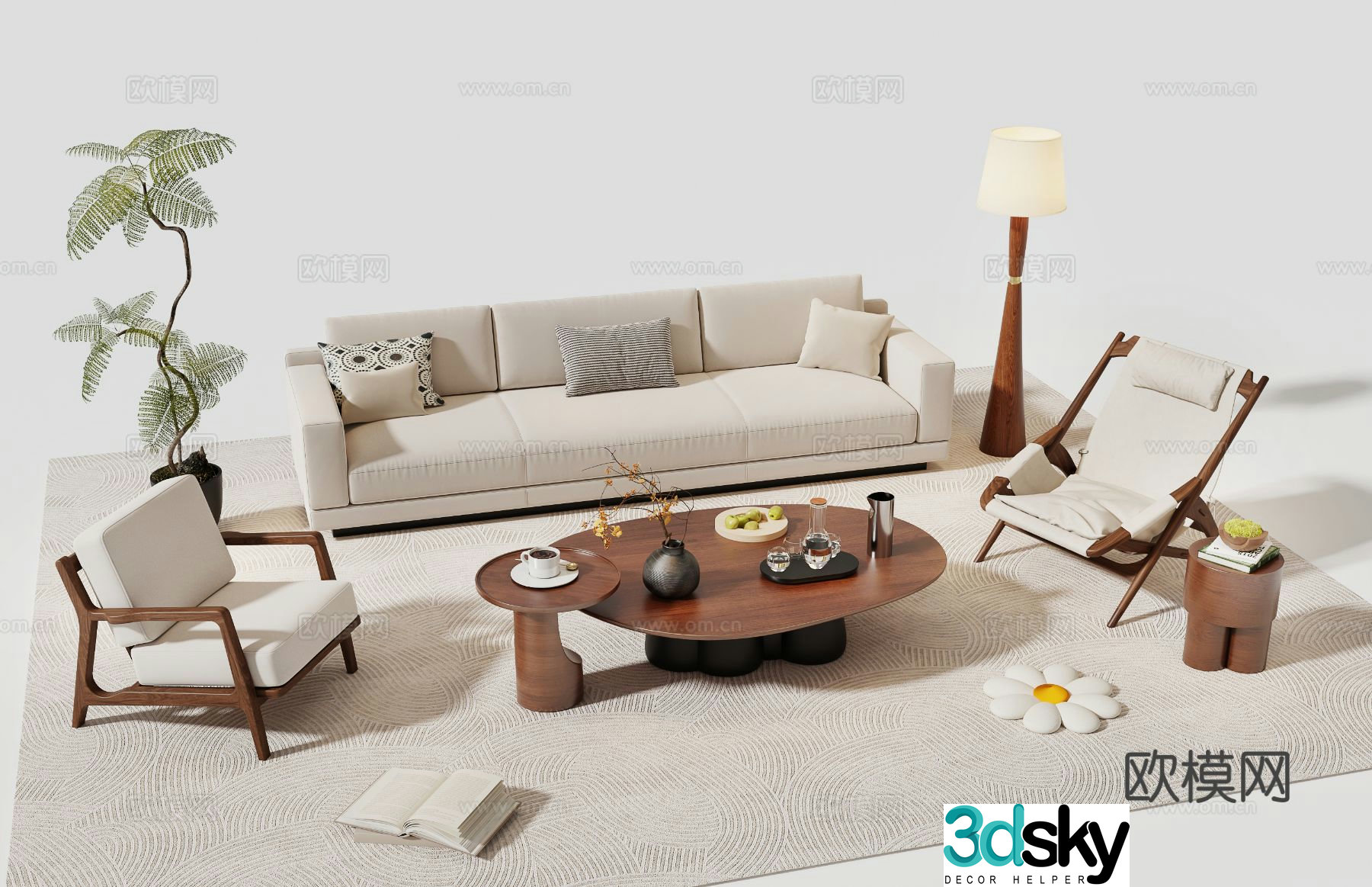 Medieval style modular sofa 3D model