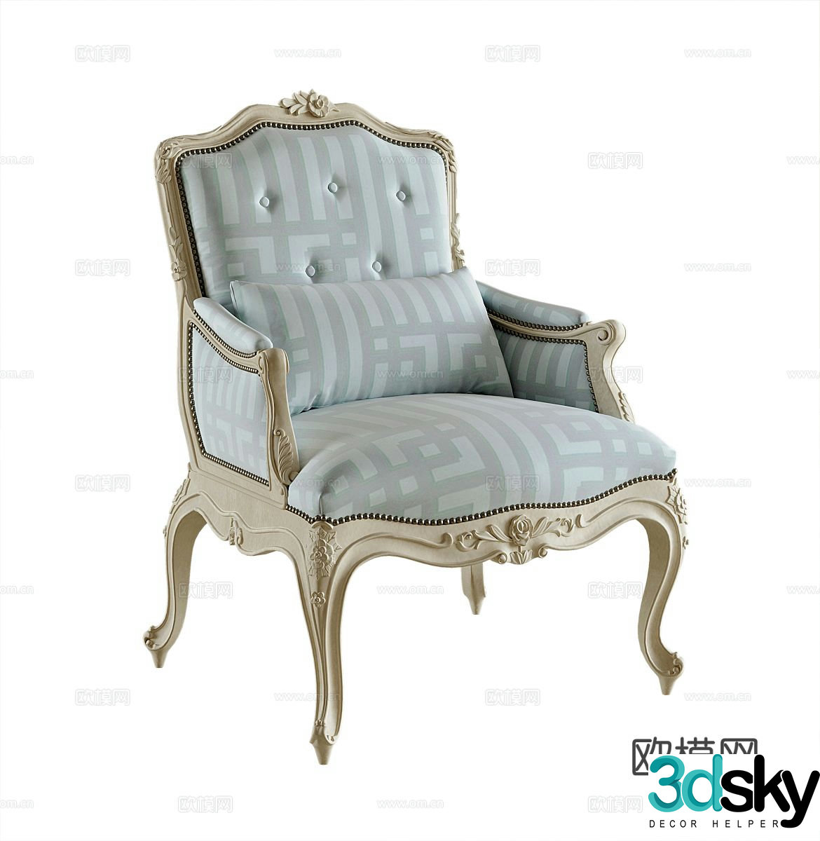 French chair lounge chair 3d model