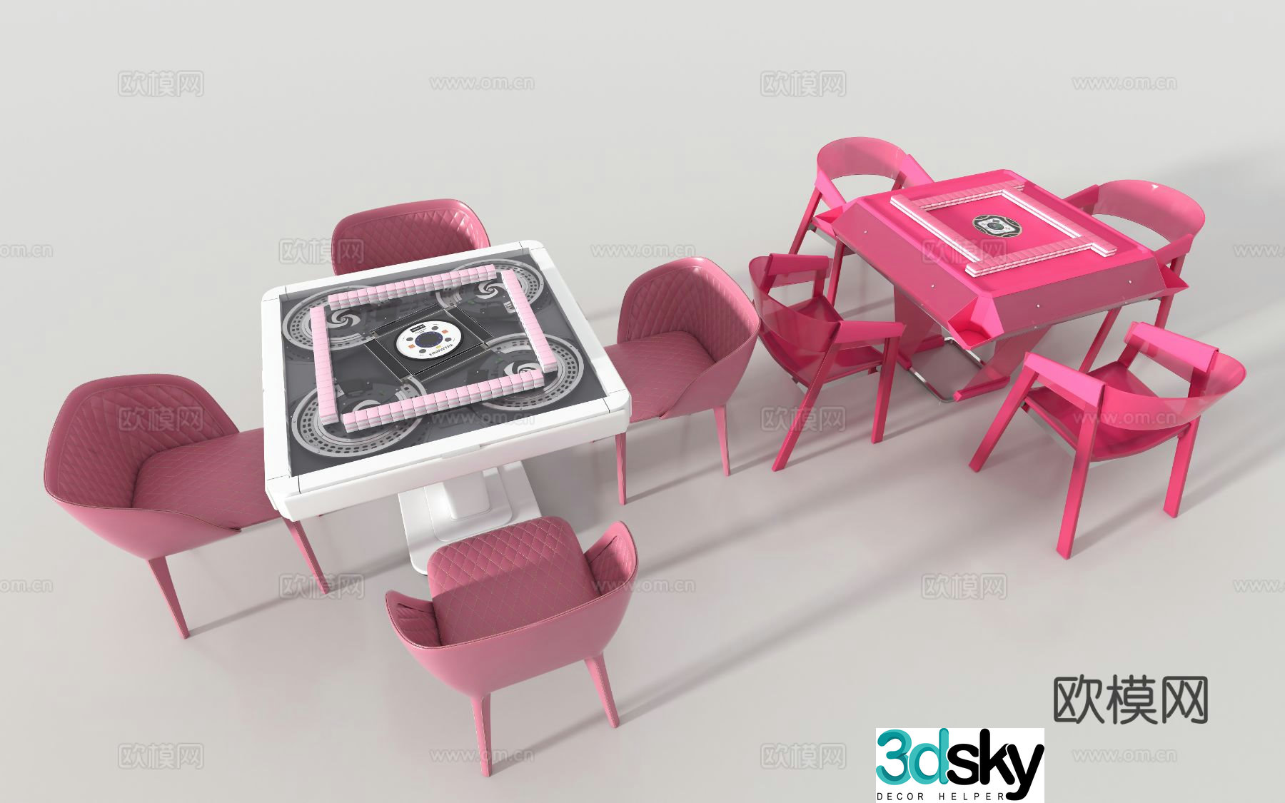 Internet celebrity chess and card table mahjong table 3d model