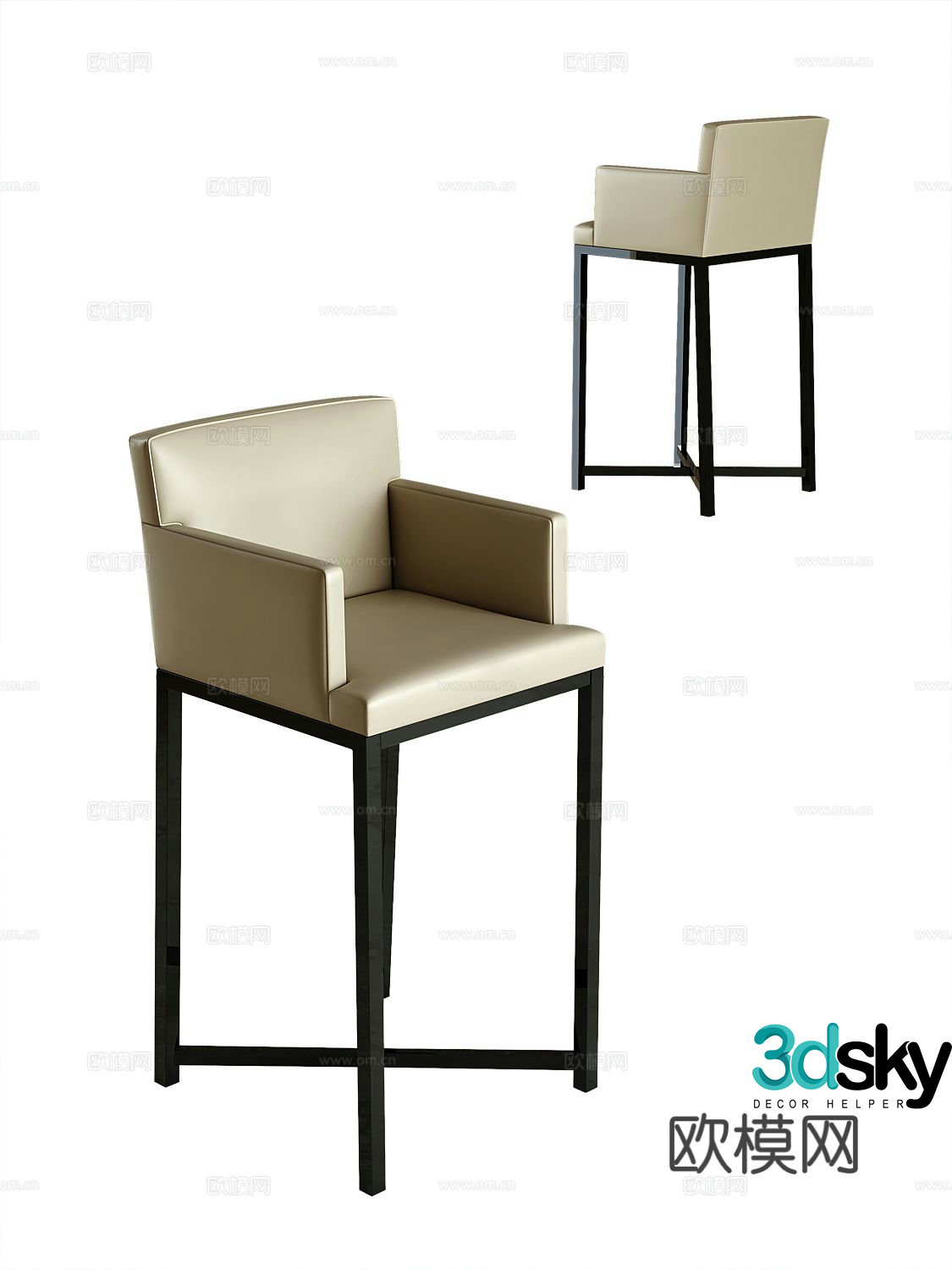 Modern bar stool bar stool 3d model