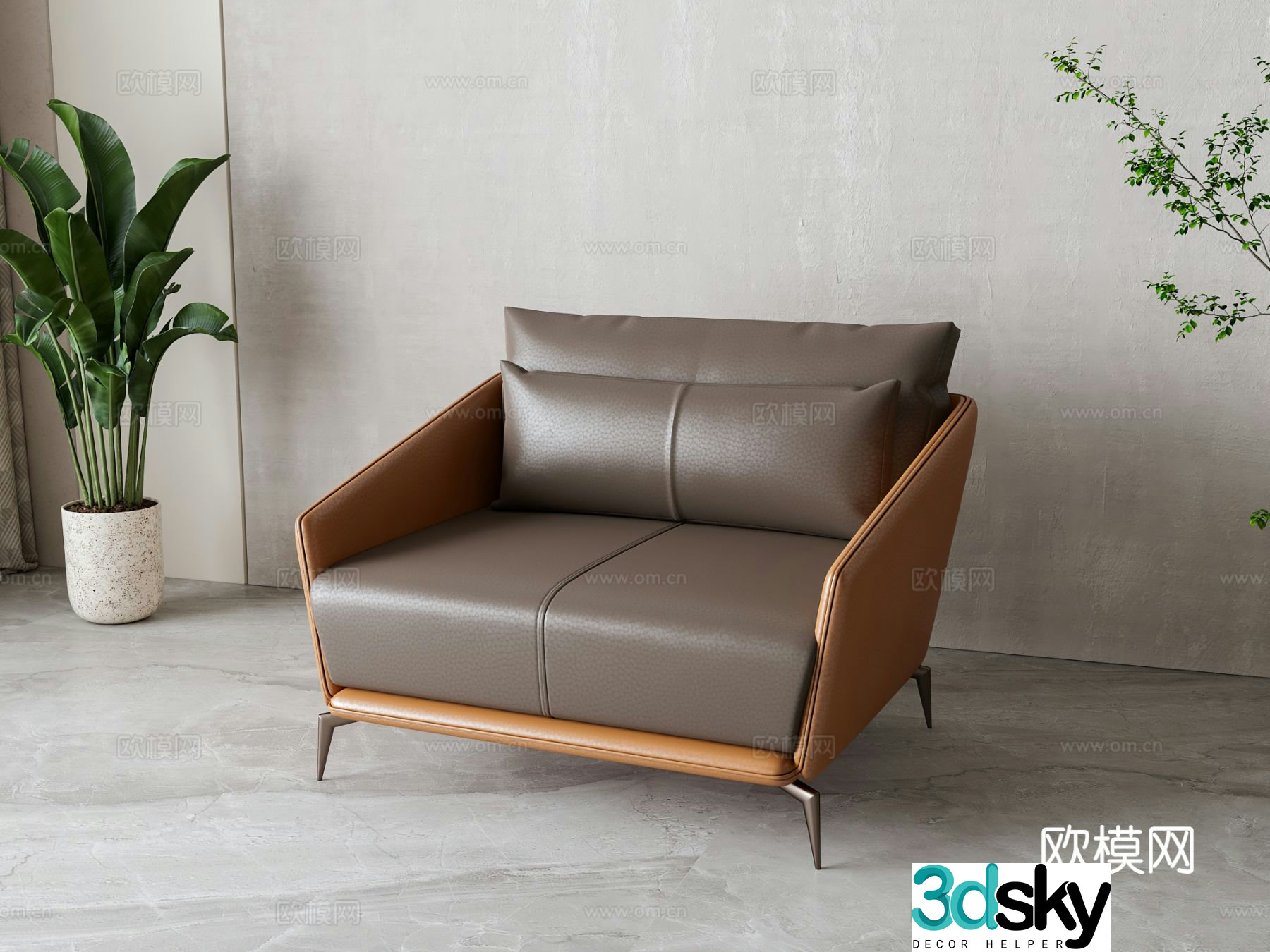 Modern single sofa 3d model