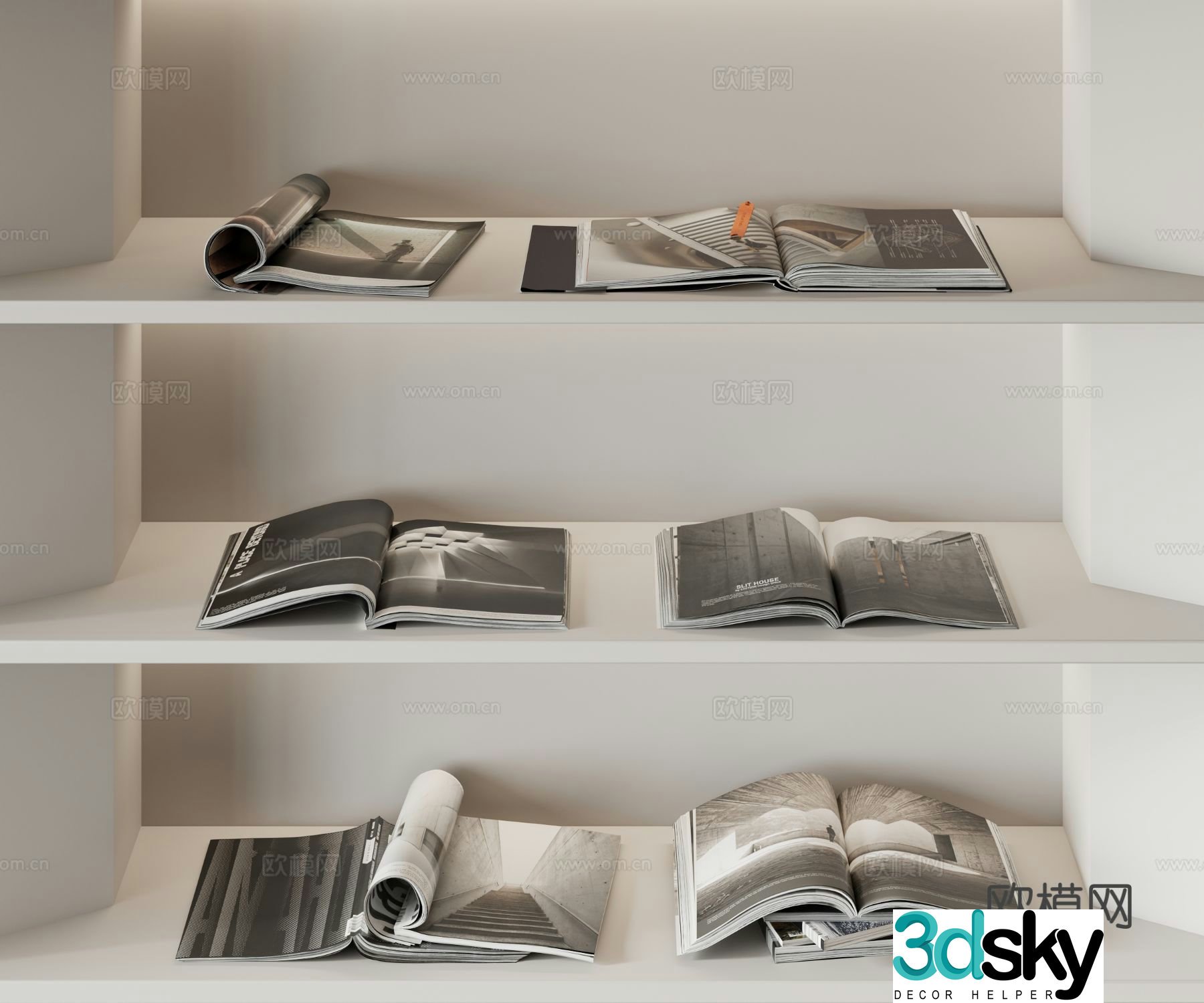 Open book magazine book 3d model