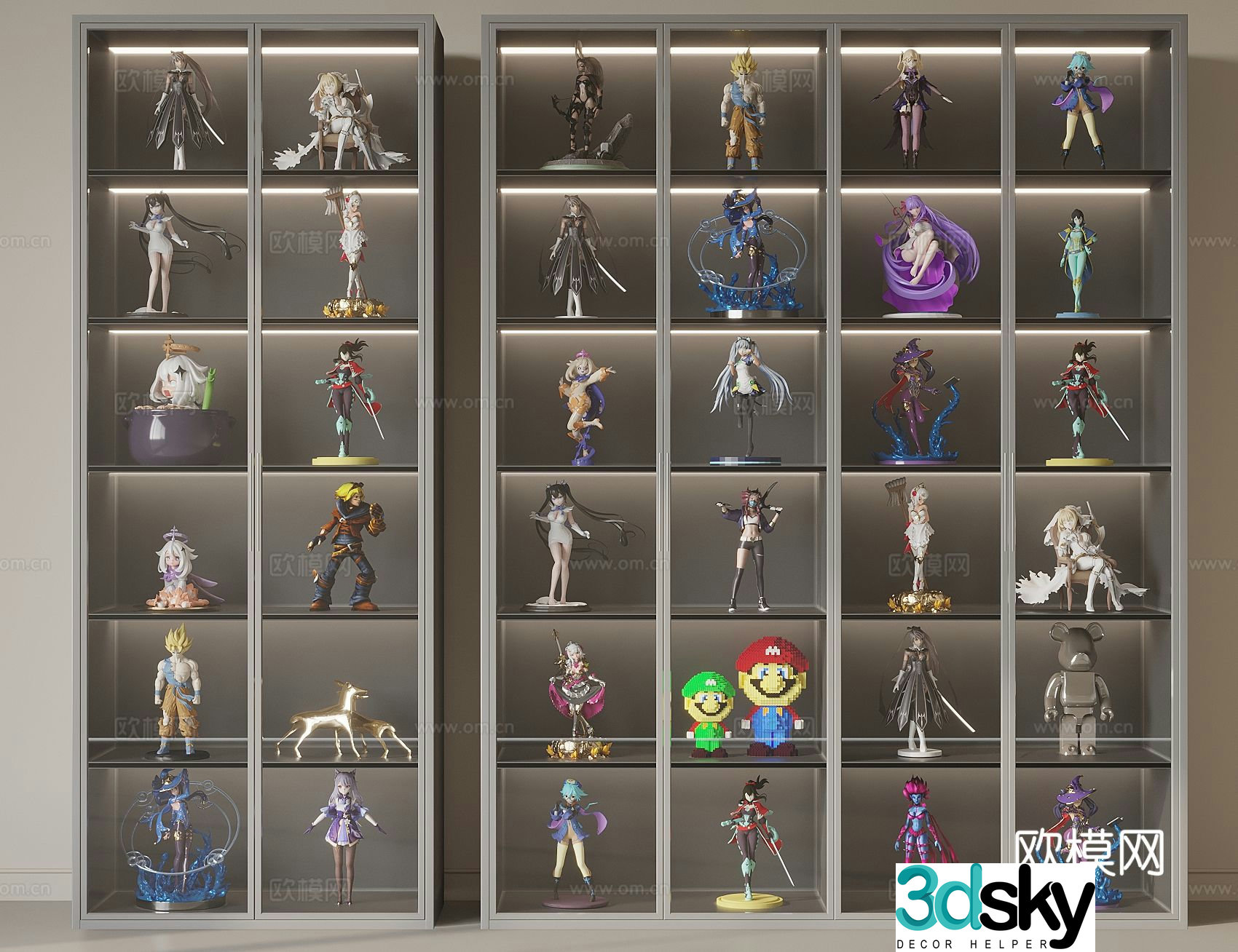 Figure Cabinet Figures Dolls Toy Ornaments Transformers Genshin Impact 3D Model