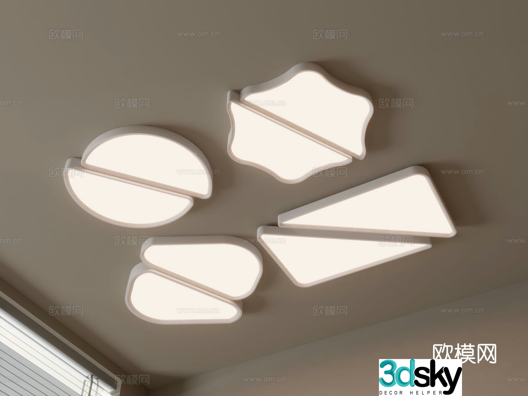 Modern geometric ceiling lamp 3d model