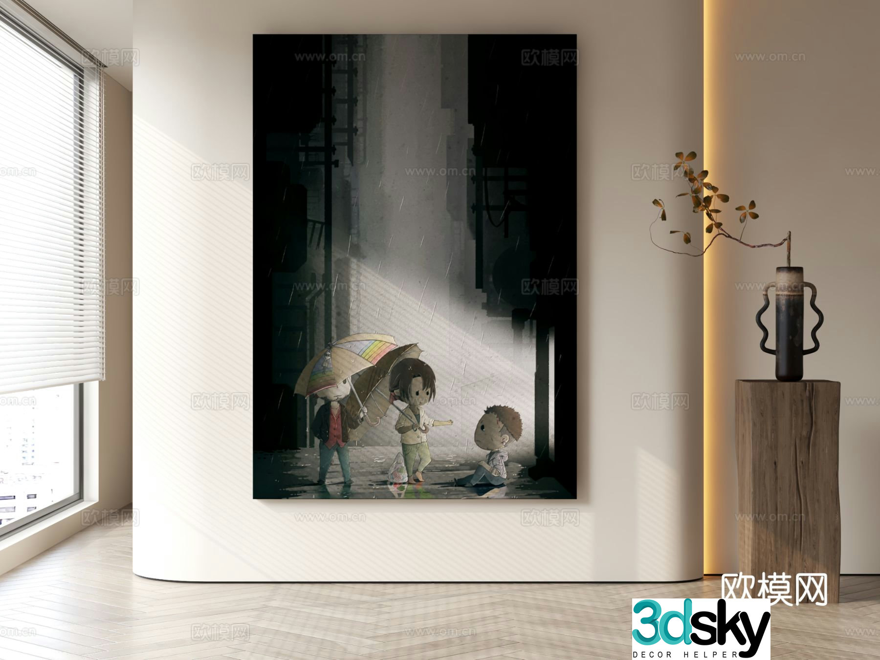 Decorative painting cartoon painting children’s hanging painting 3d model