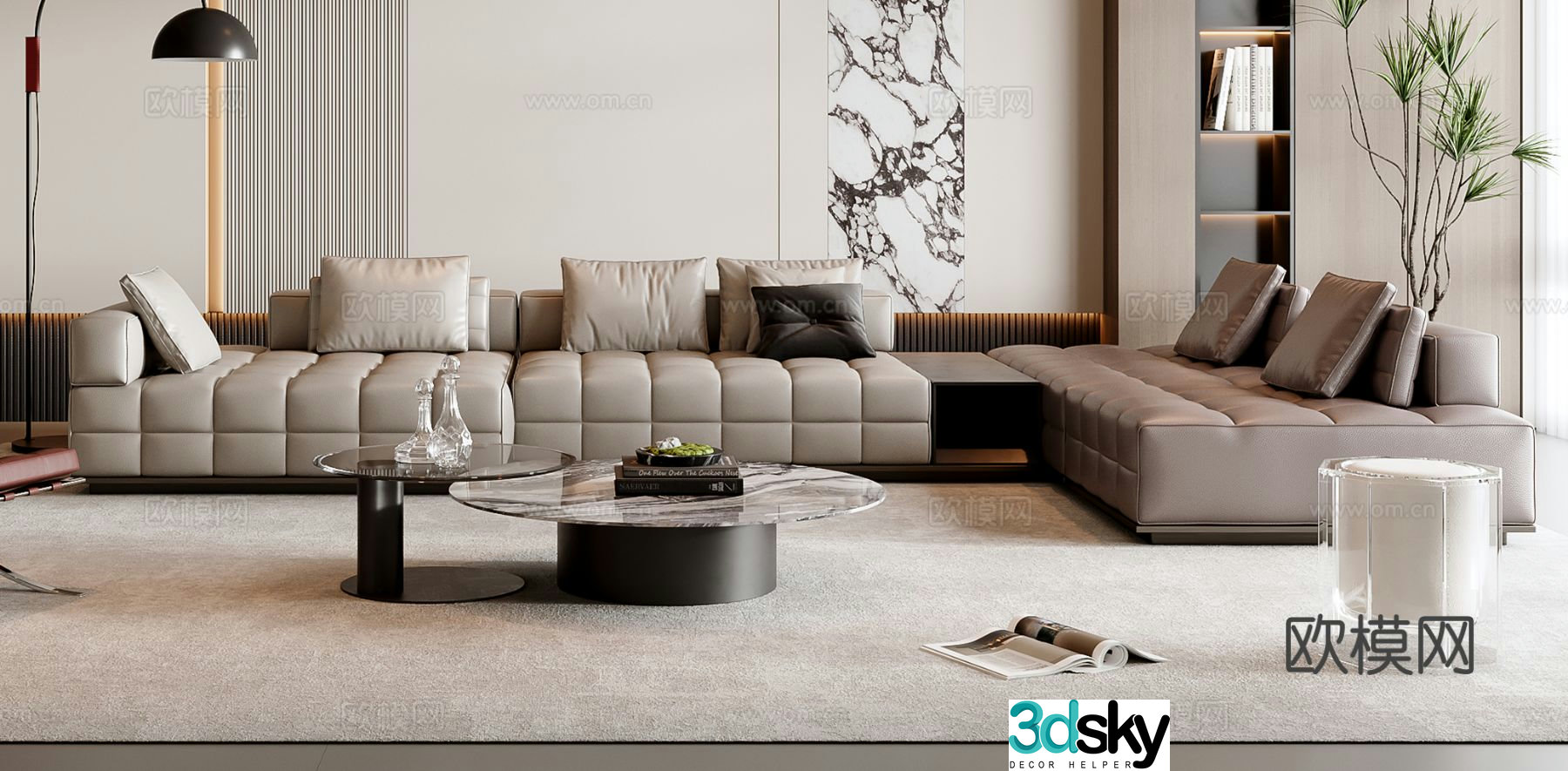 Italian sectional sofa 3d model