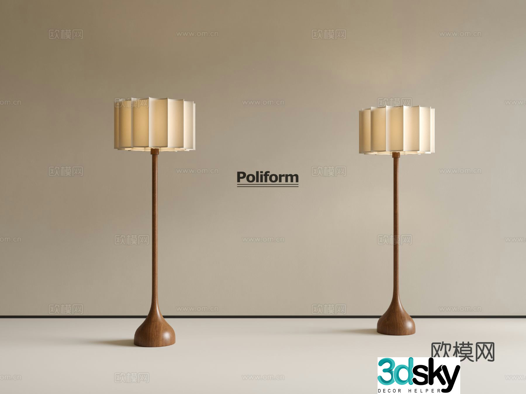 Medieval style floor lamp 3d model