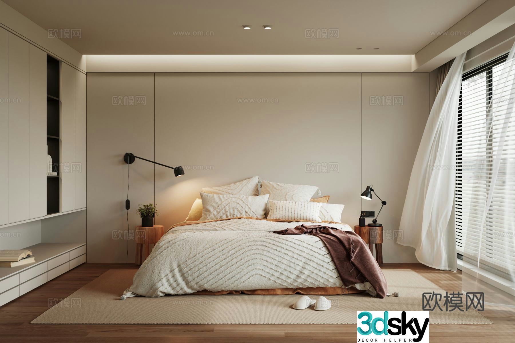 Medieval style bedroom master bedroom 3d model