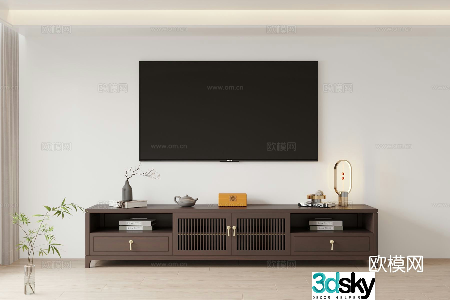 New Chinese style TV cabinet 3d model