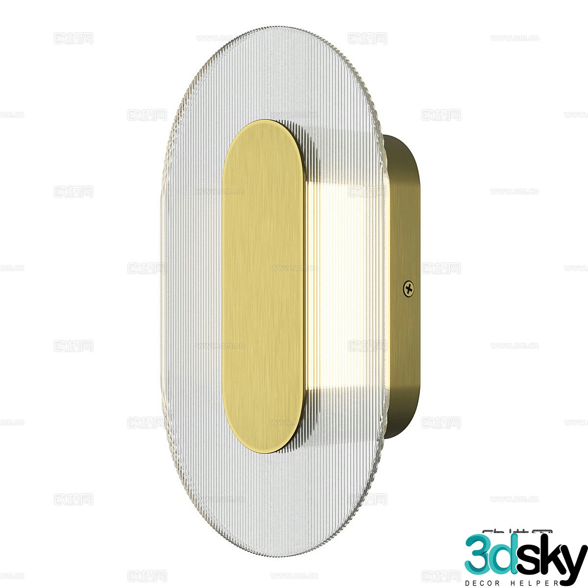 Simple wall lamp glass wall lamp 3d model