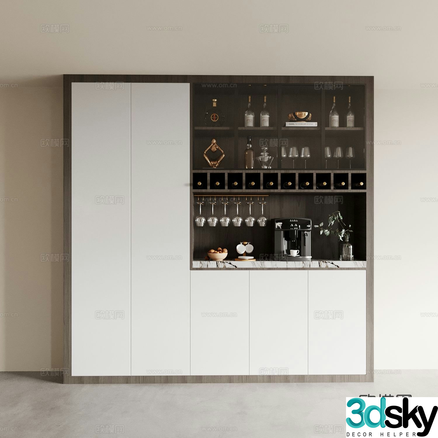 Modern wine cabinet 3d model