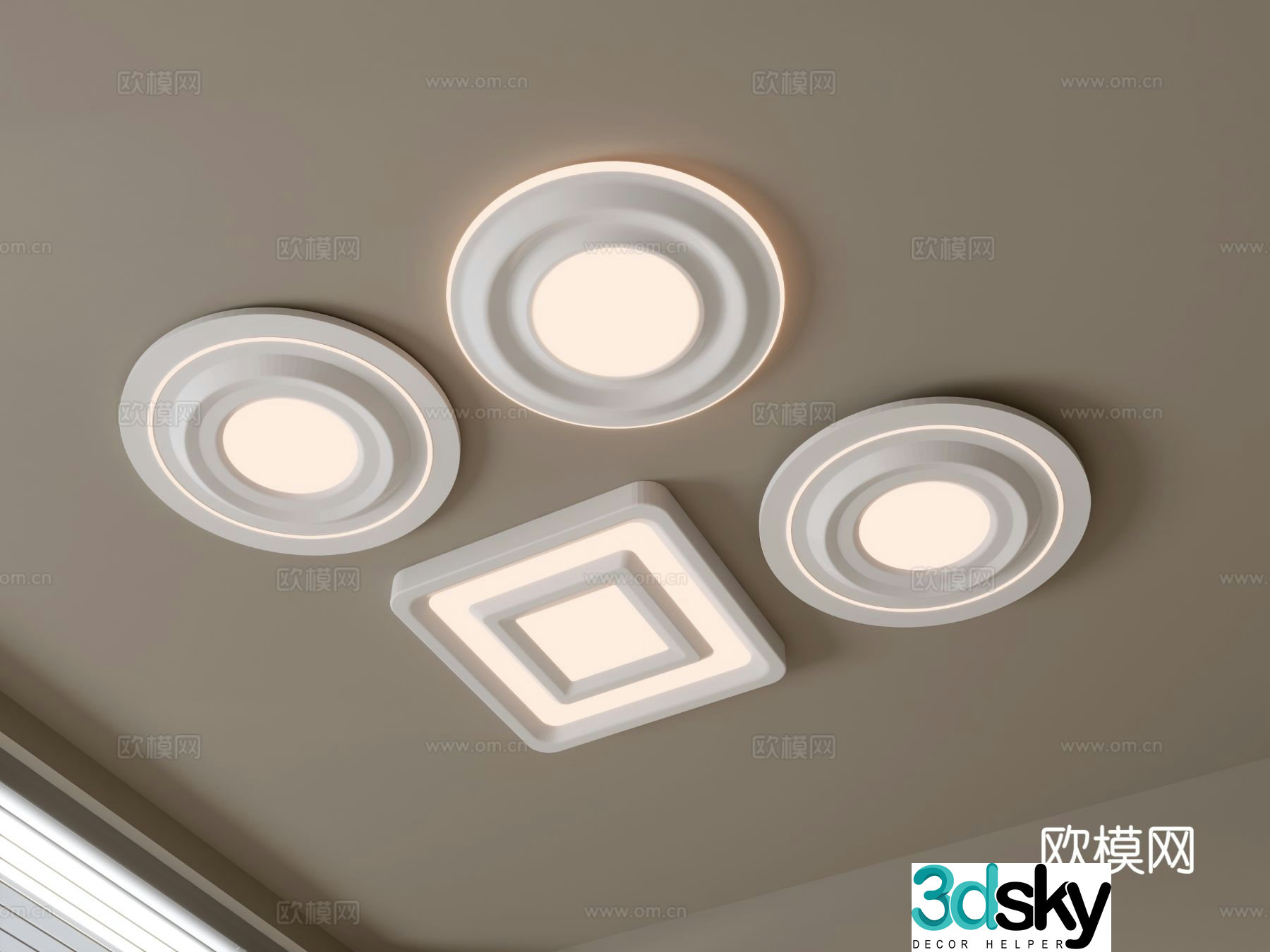 Modern geometric ceiling lamp 3d model