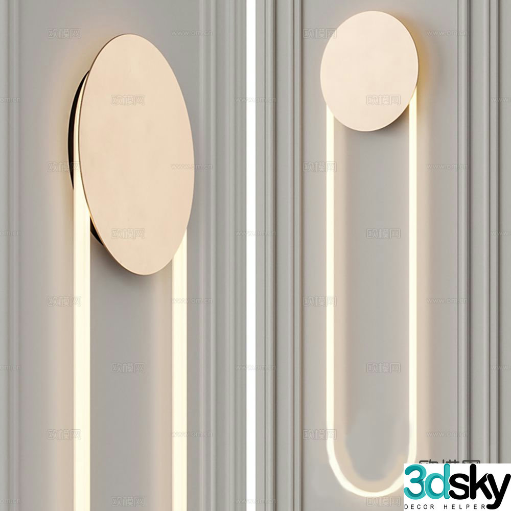 Minimalist wall lamp long wall lamp 3d model