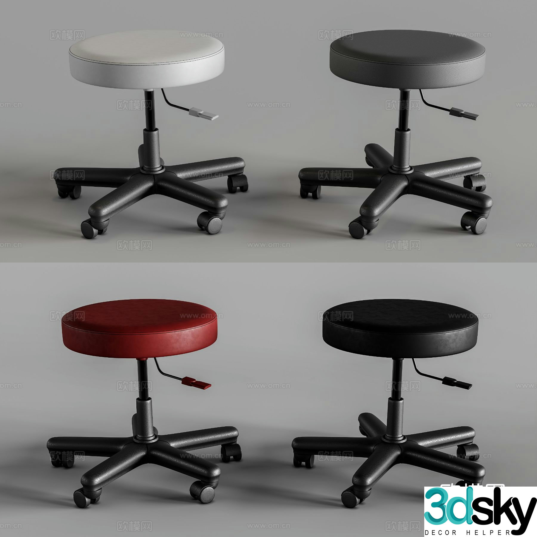 Swivel bar stool bar stool 3d model