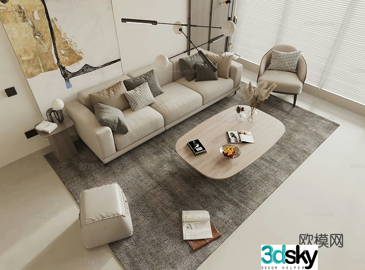 Wabi Sabi modular sofa 3d model