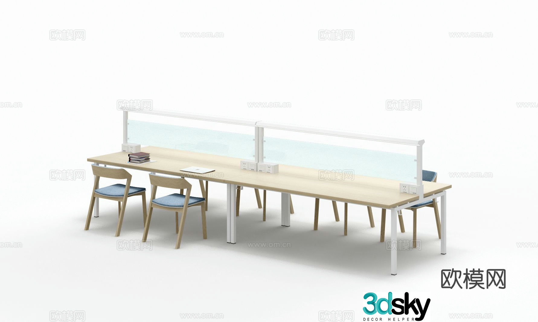 Modern reading desk and chair 3d model
