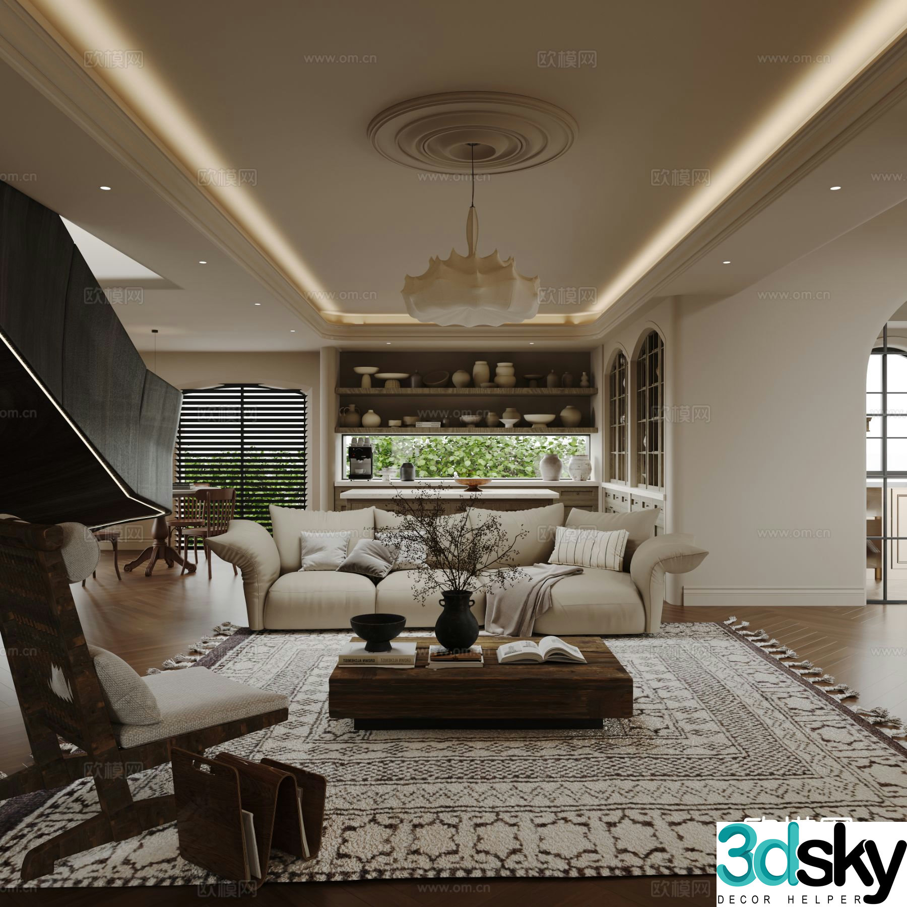 Medieval style living room 3D model