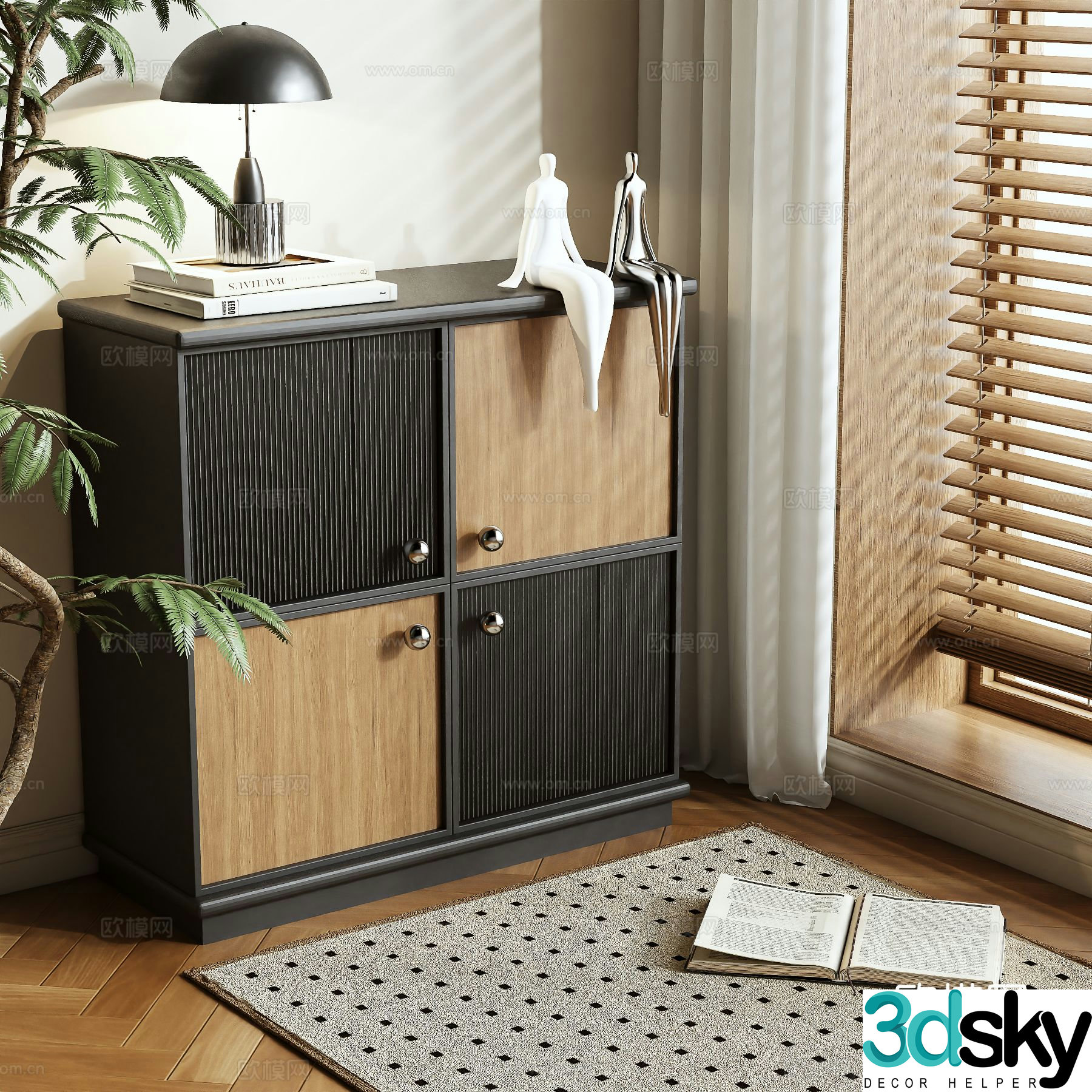 Medieval style chest of drawers 3D model