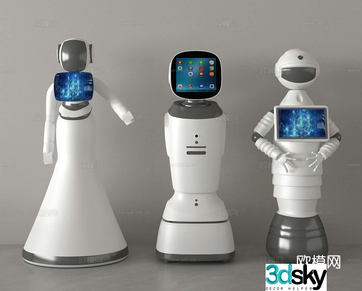 Intelligent robot, navigation robot, service robot 3D model