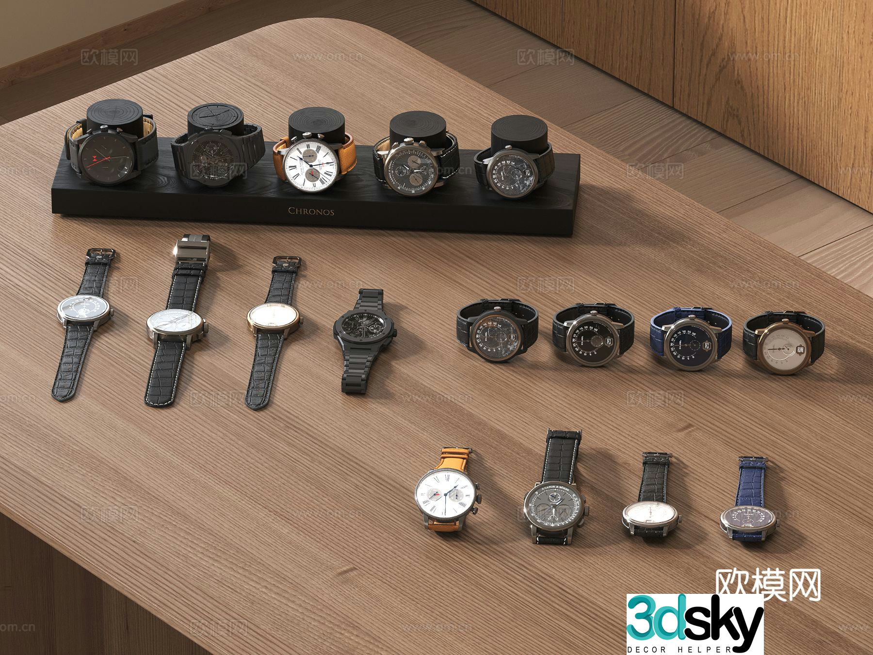 Modern watch mechanical watch electronic watch 3d model