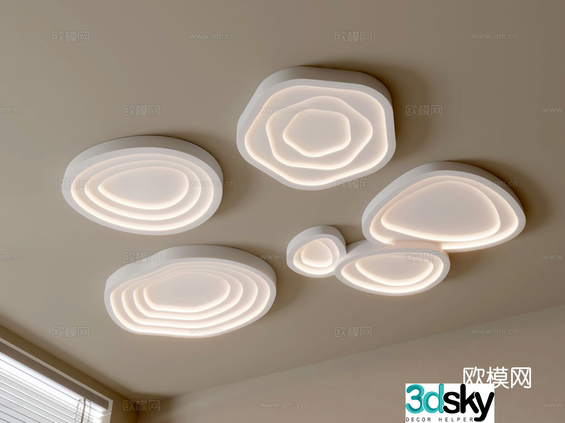 Modern geometric ceiling lamp 3d model