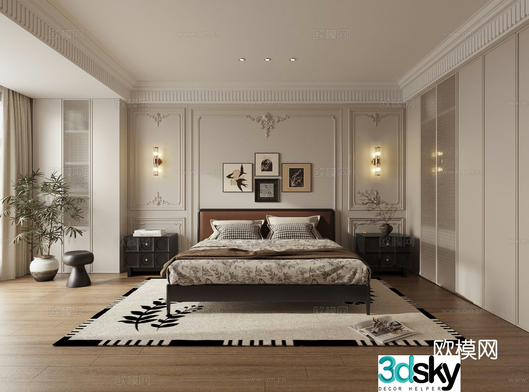 French bedroom master bedroom 3d model
