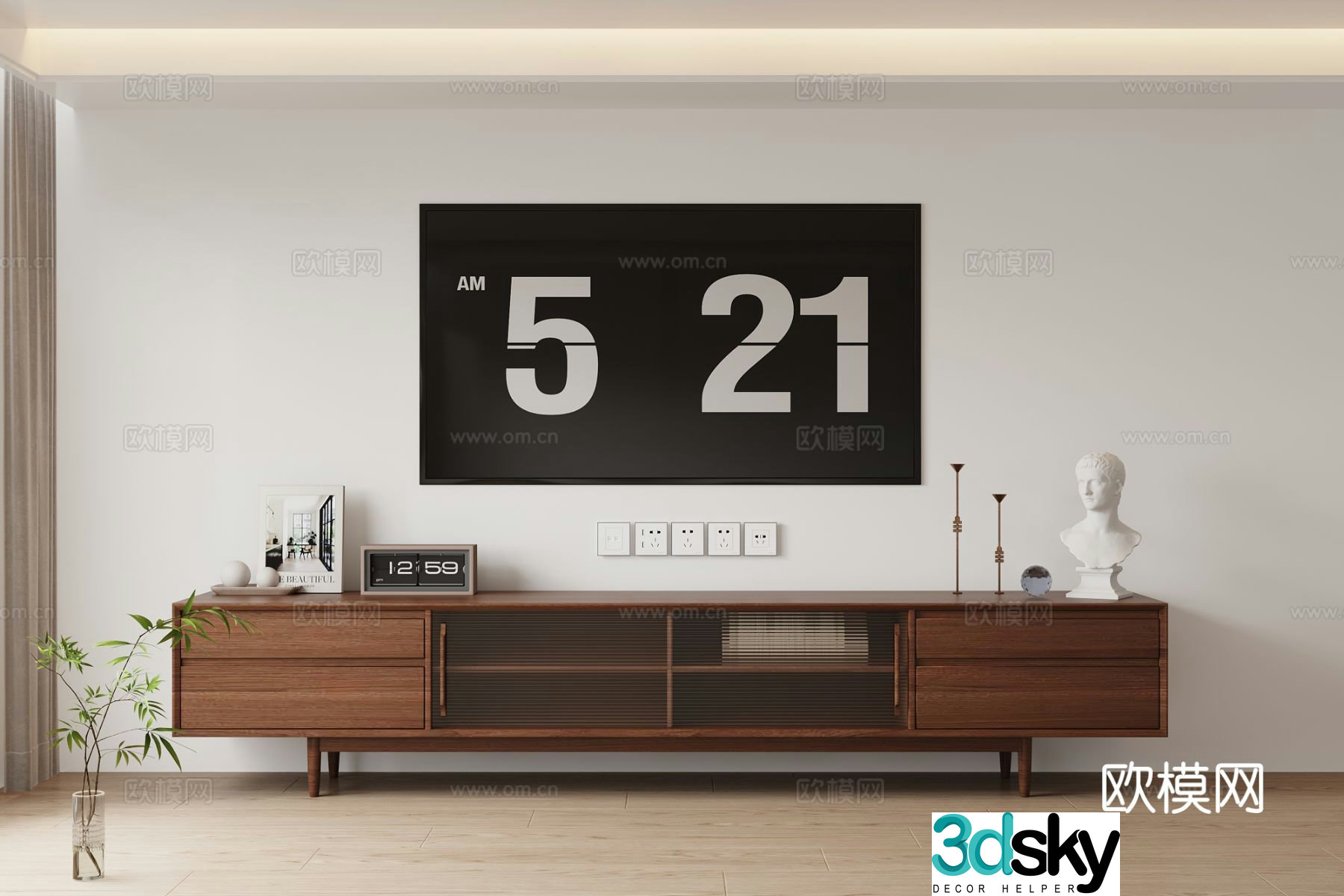 Medieval style TV cabinet 3D model