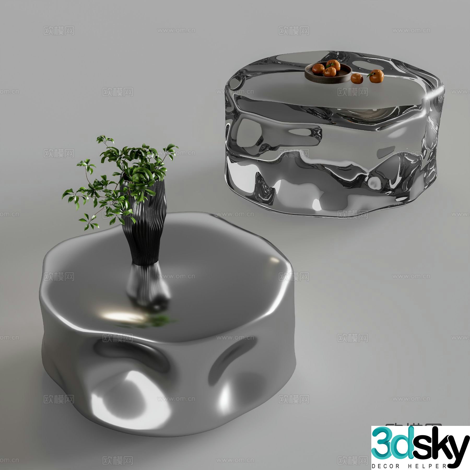 Special shaped coffee table metal coffee table 3d model