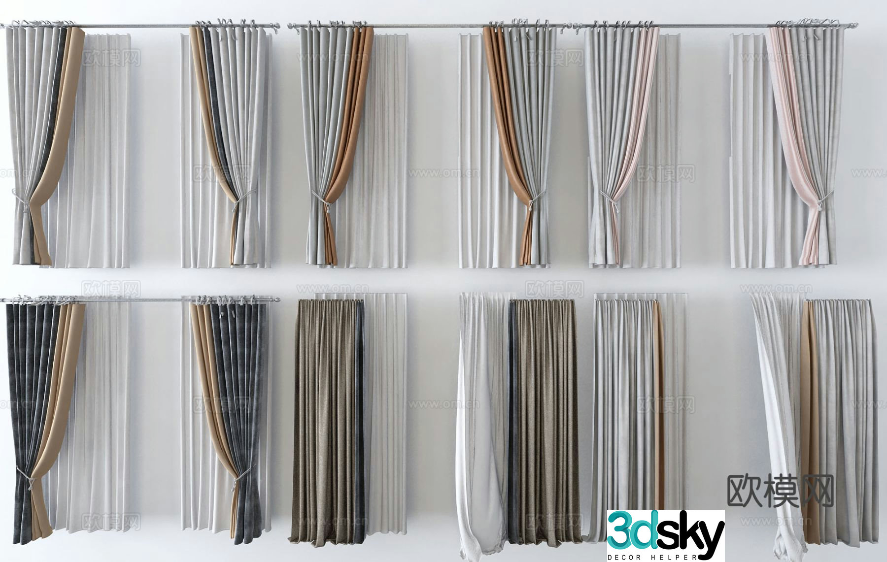 Plain curtain 3d model