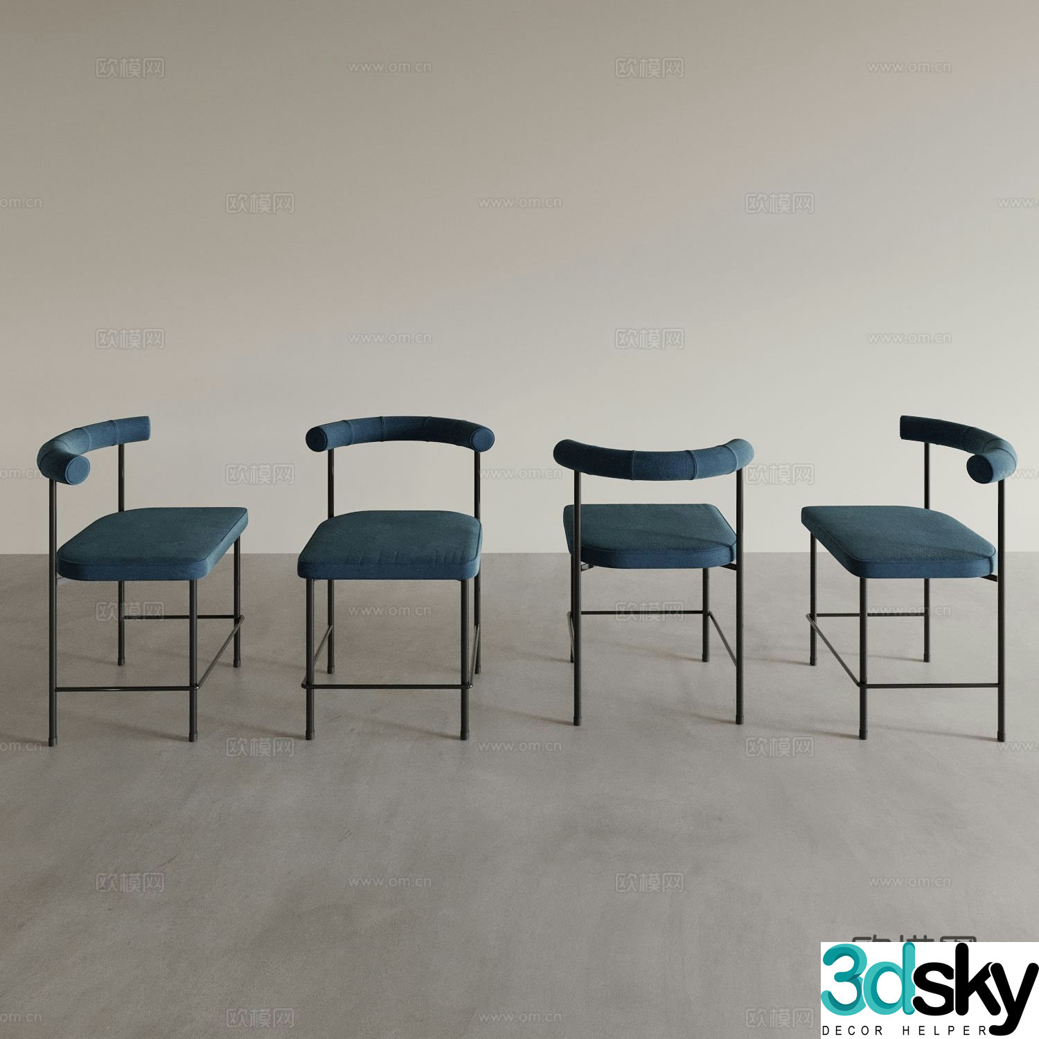 Modern chair dining chair book chair 3d model