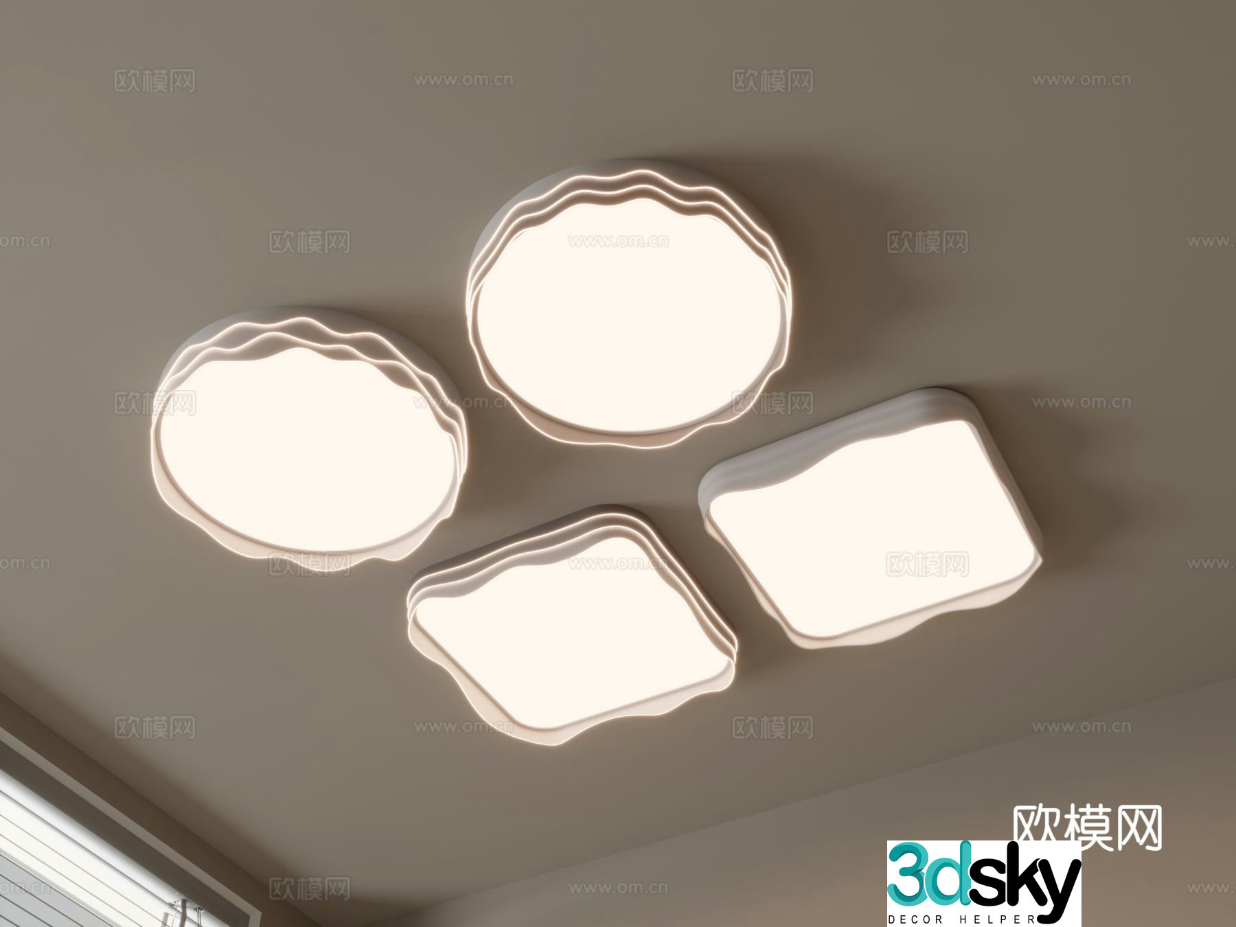 Modern geometric ceiling lamp 3d model