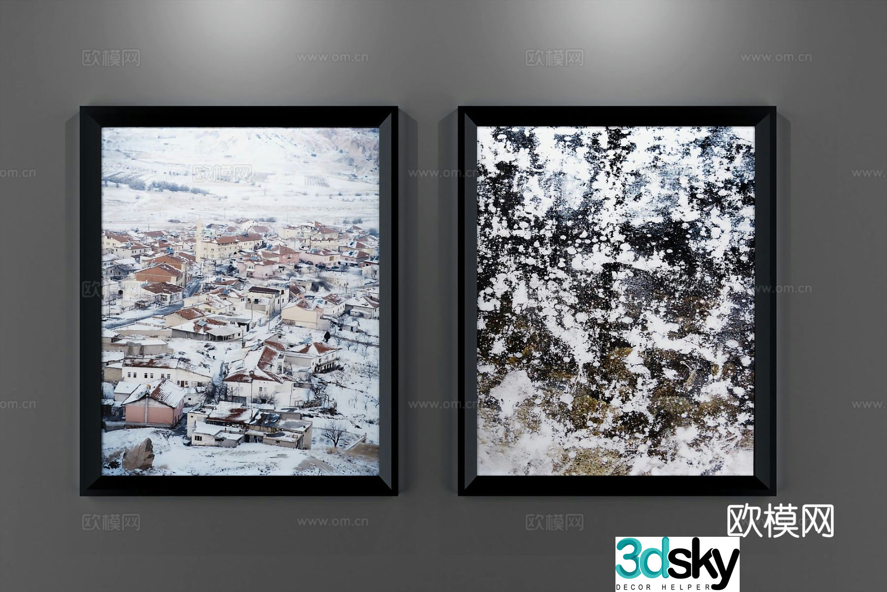 European decorative painting architectural painting hanging painting 3D model