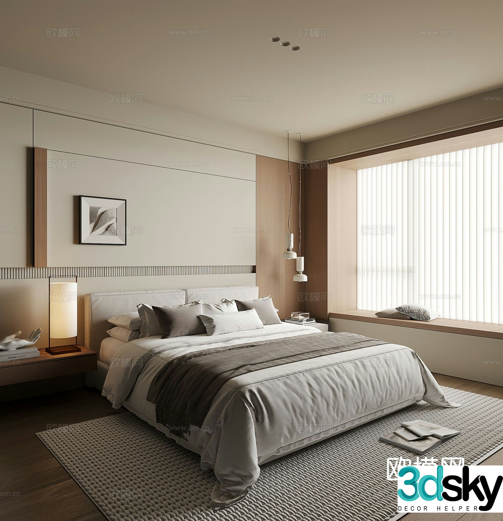 Modern bedroom master bedroom 3d model