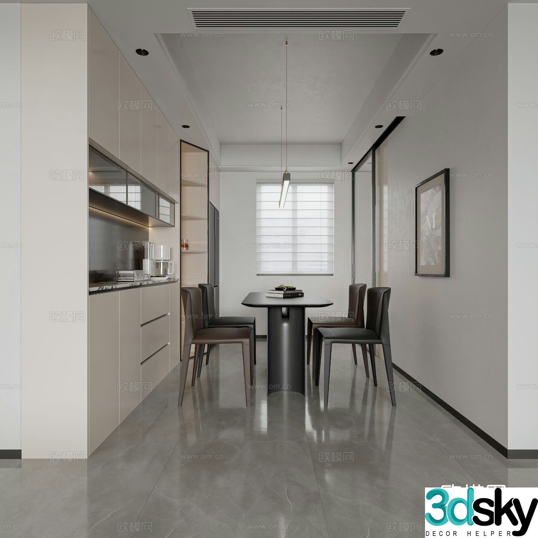 Modern restaurant 3d model