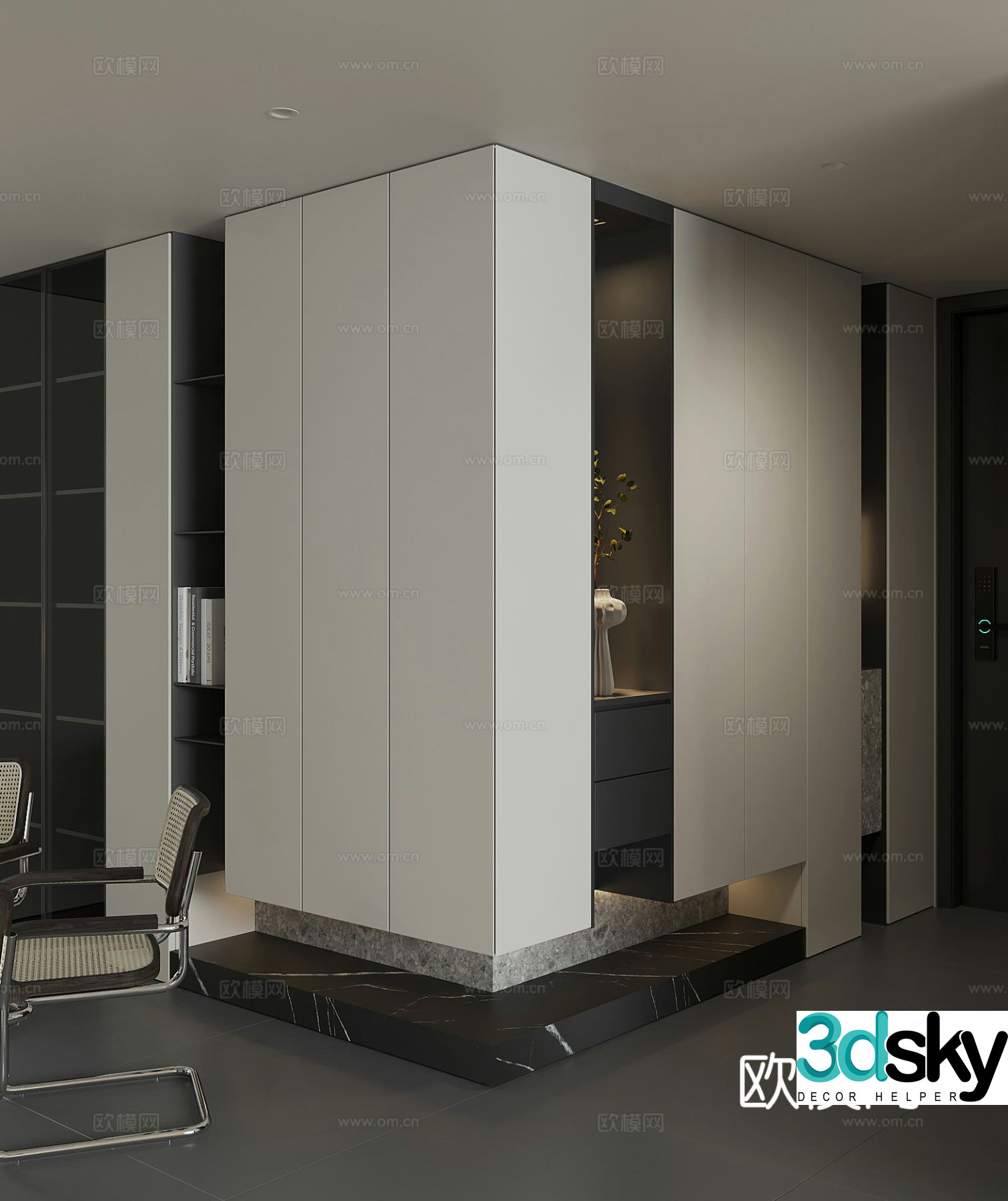 Modern home shoe cabinet 3D model