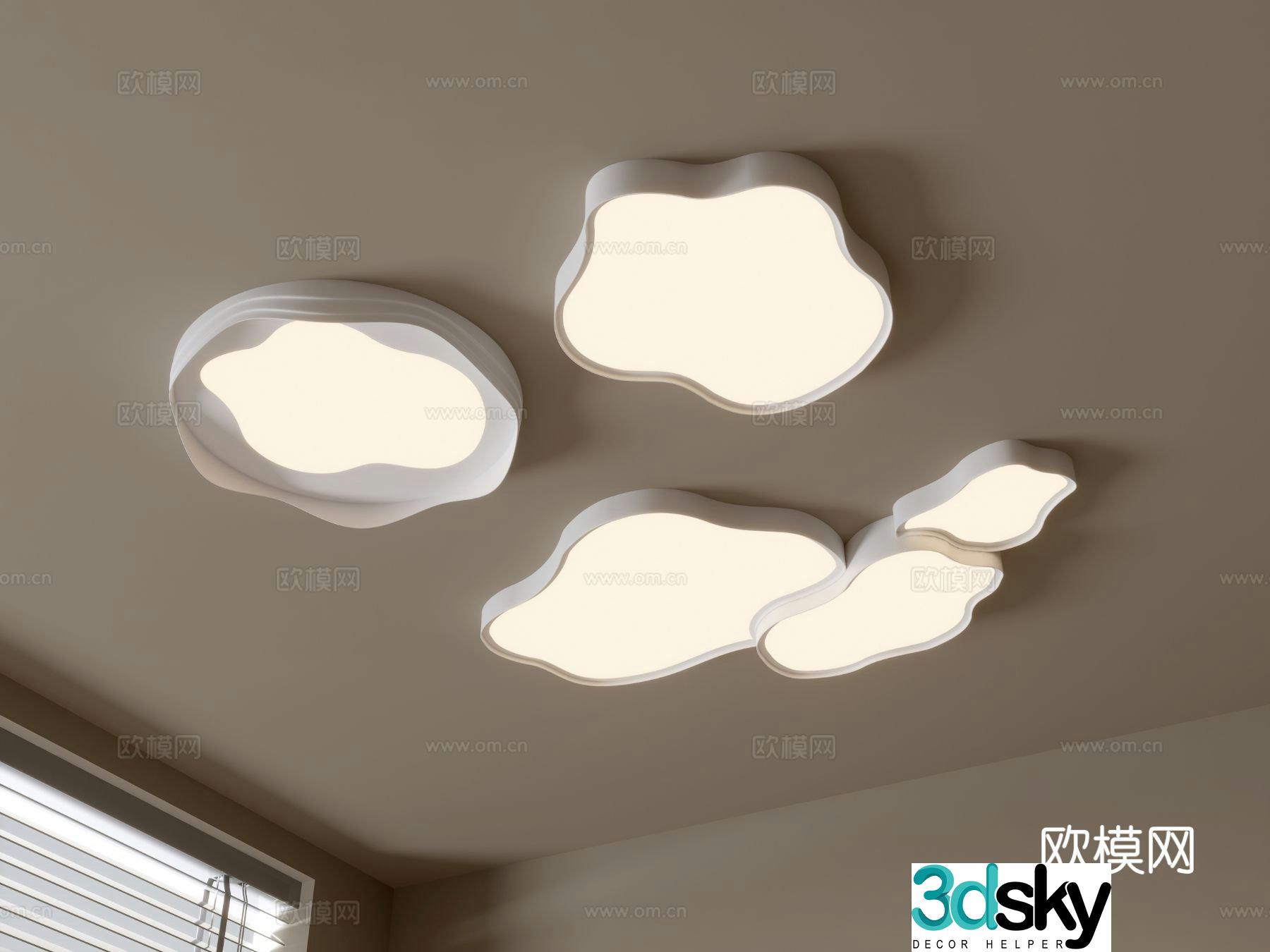 Modern geometric ceiling lamp 3d model