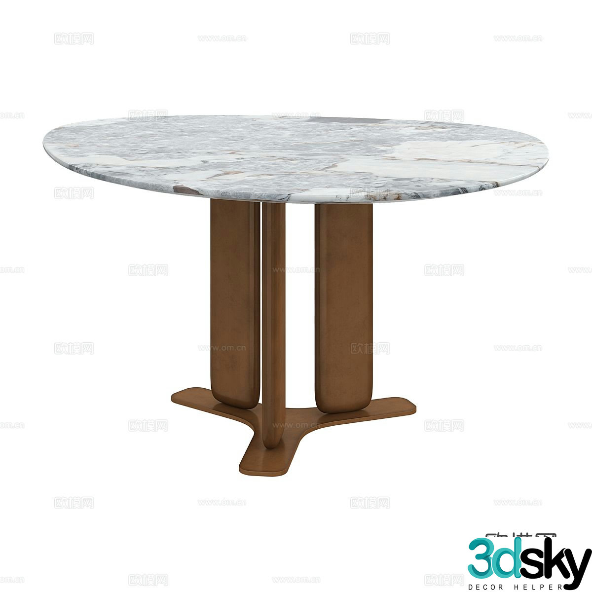 Nordic dining table marble dining table 3d model