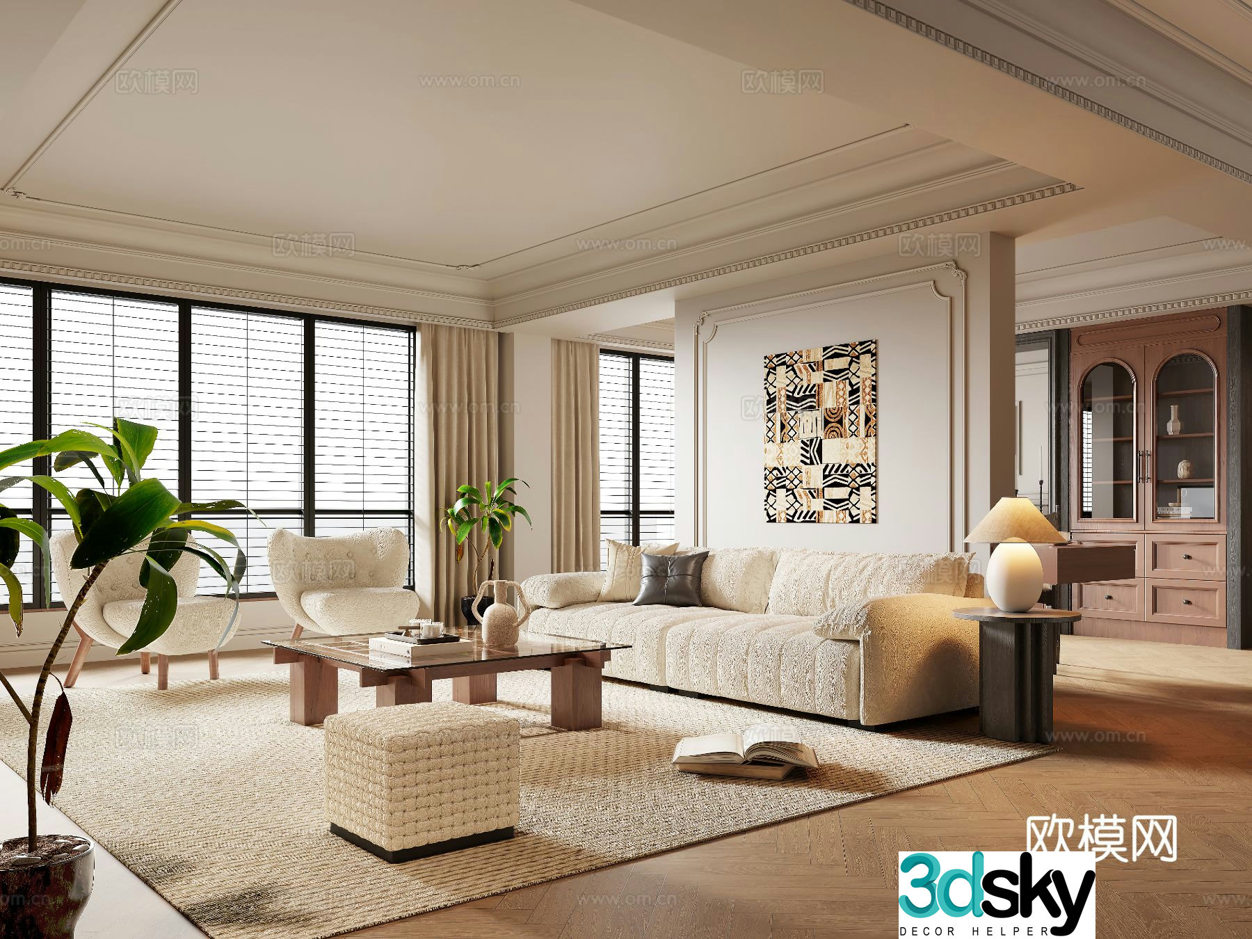 French living room 3d model