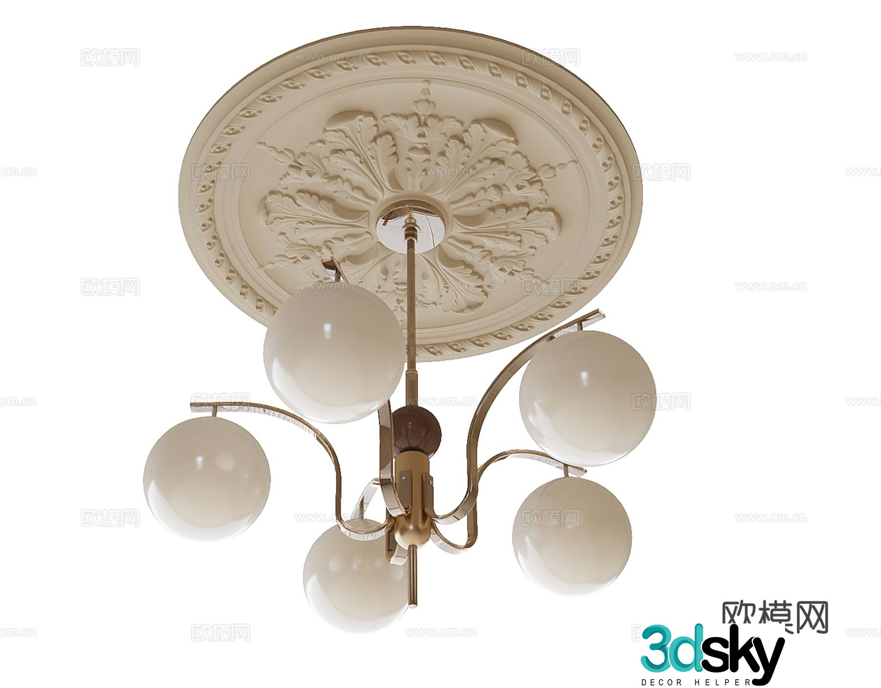 French chandelier spherical chandelier 3d model