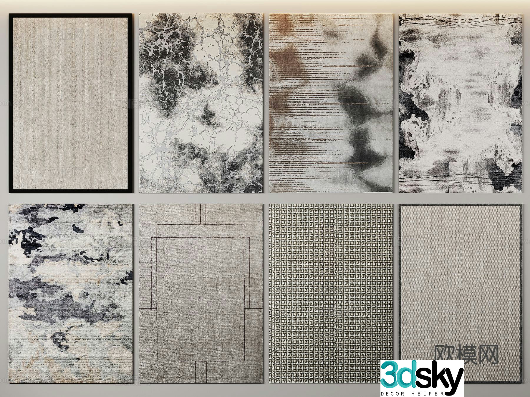 New Chinese style carpet 3d model