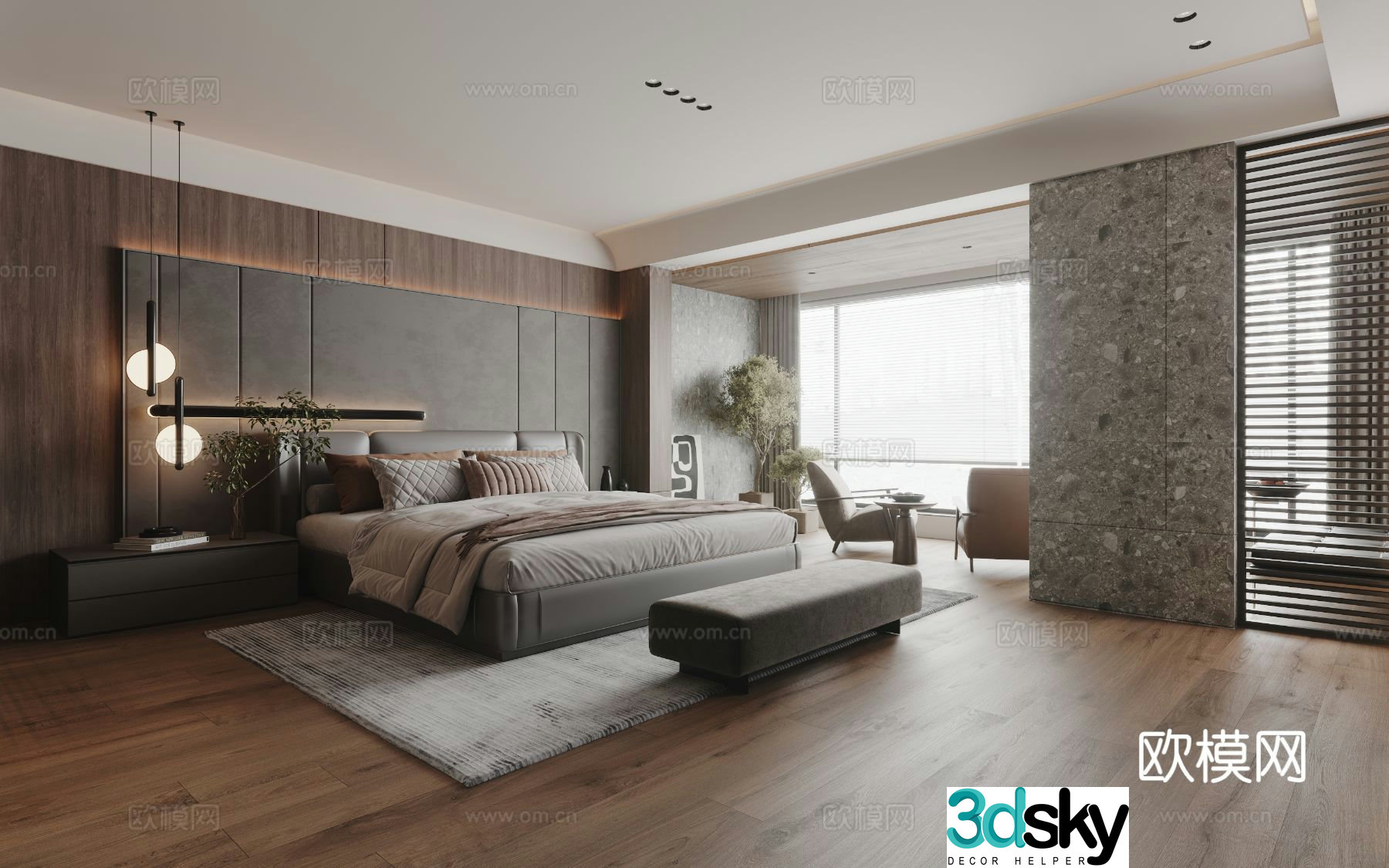 Italian style bedroom master bedroom 3d model