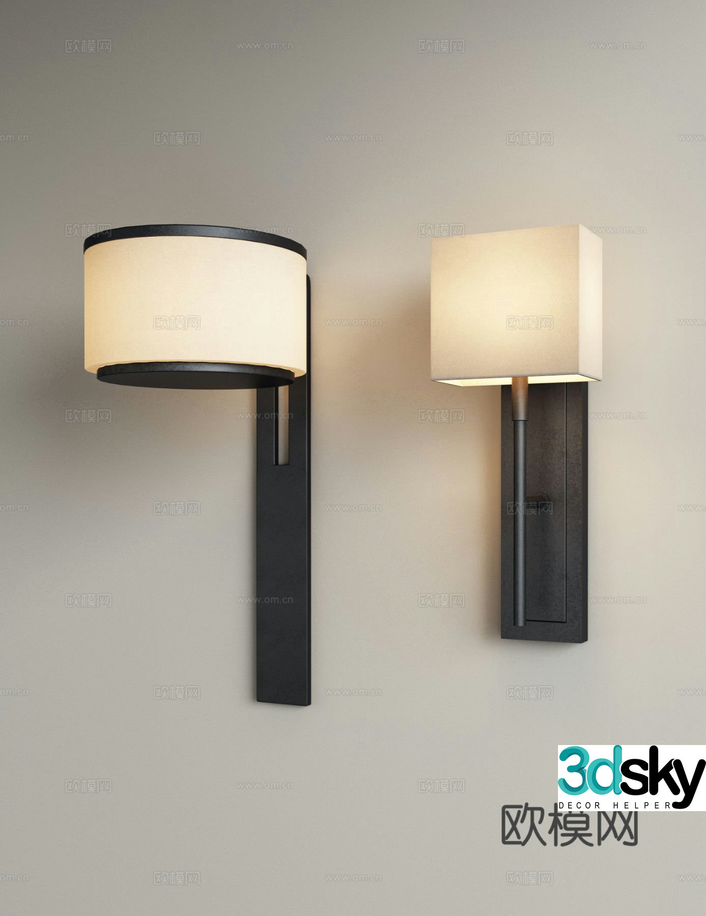 Medieval wall lamp long wall lamp 3d model