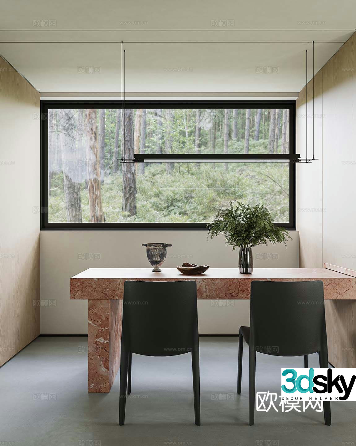 Modern small restaurant 3d model