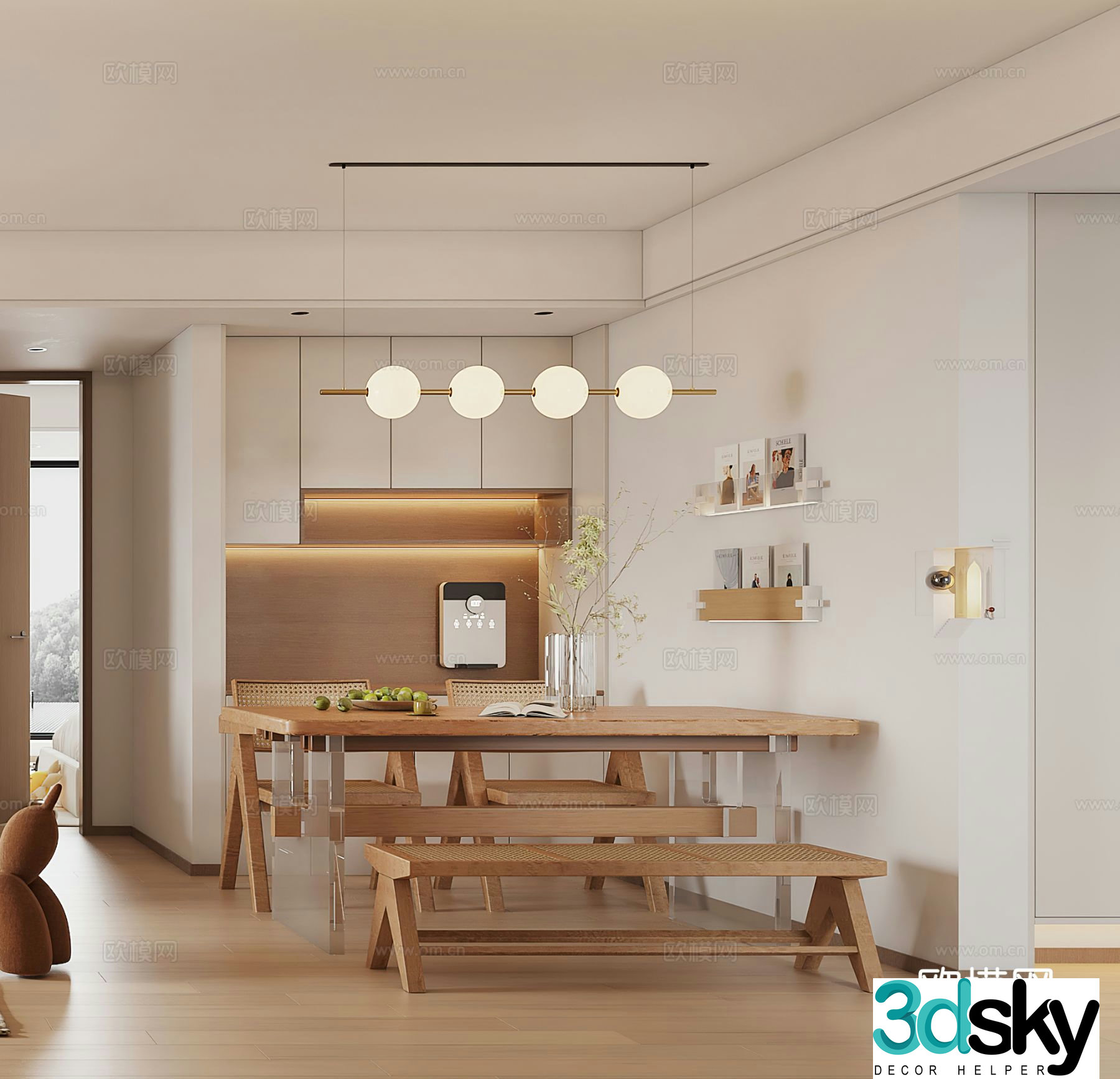 Log style restaurant 3d model