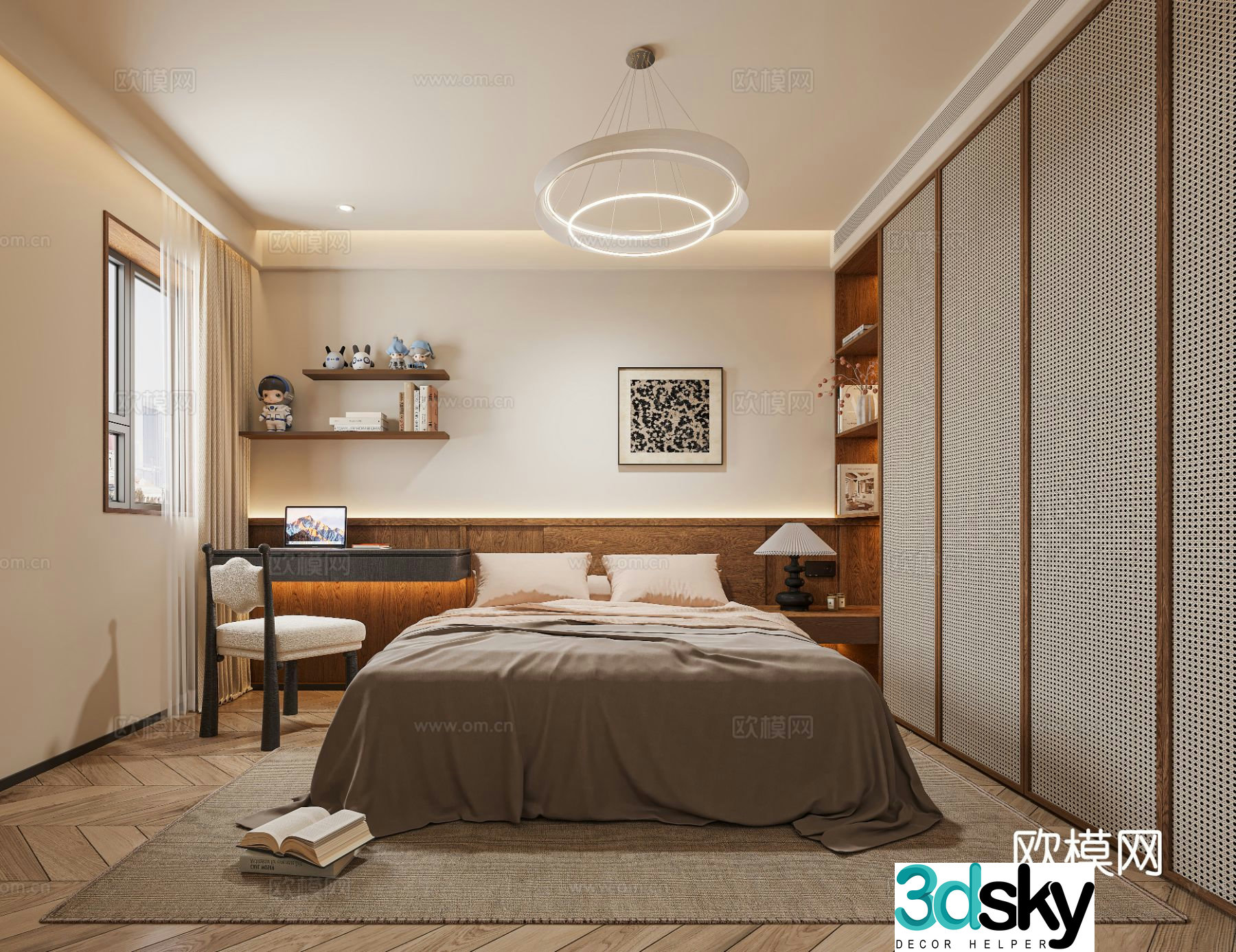 Medieval style bedroom master bedroom 3d model