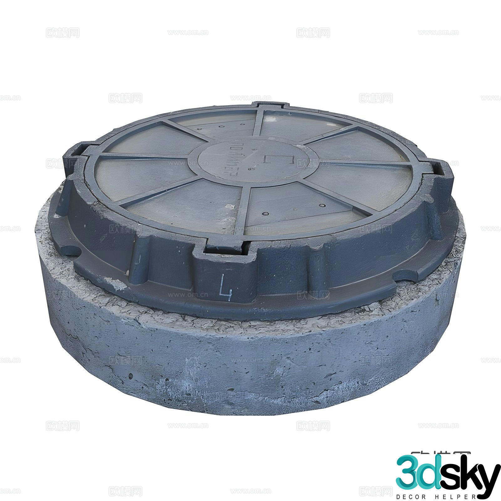 sewer manhole cover water manhole cover 3d model