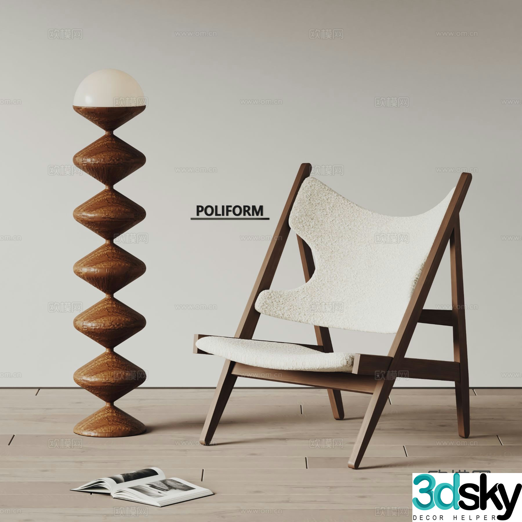 poliform lounge chair 3d model