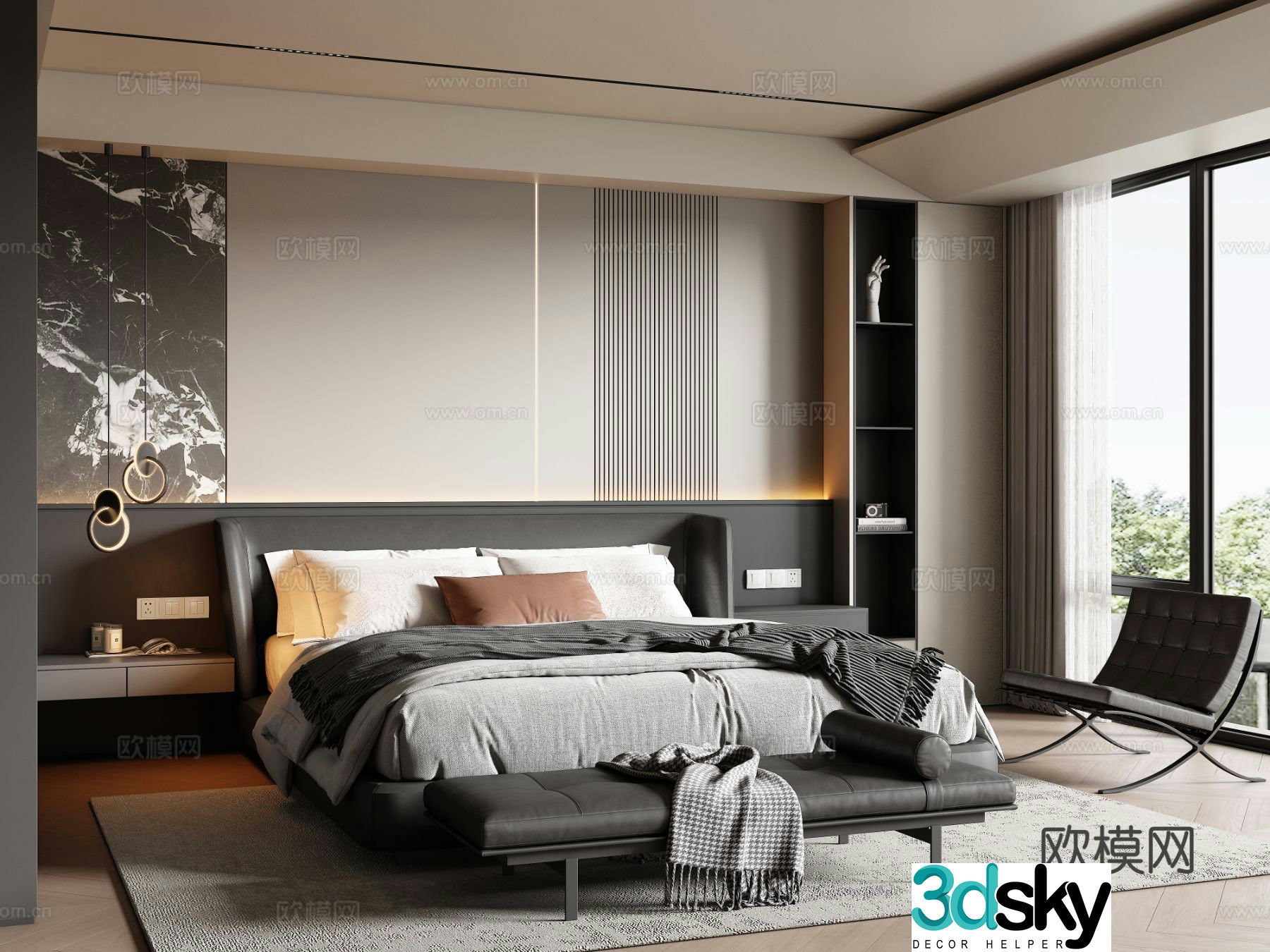 Italian style bedroom master bedroom 3d model