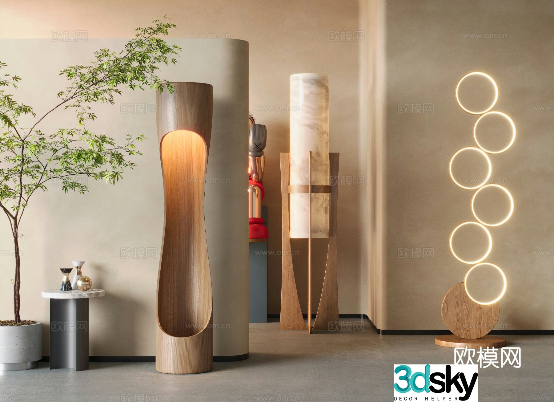 Wabi-sabi floor lamp 3d model