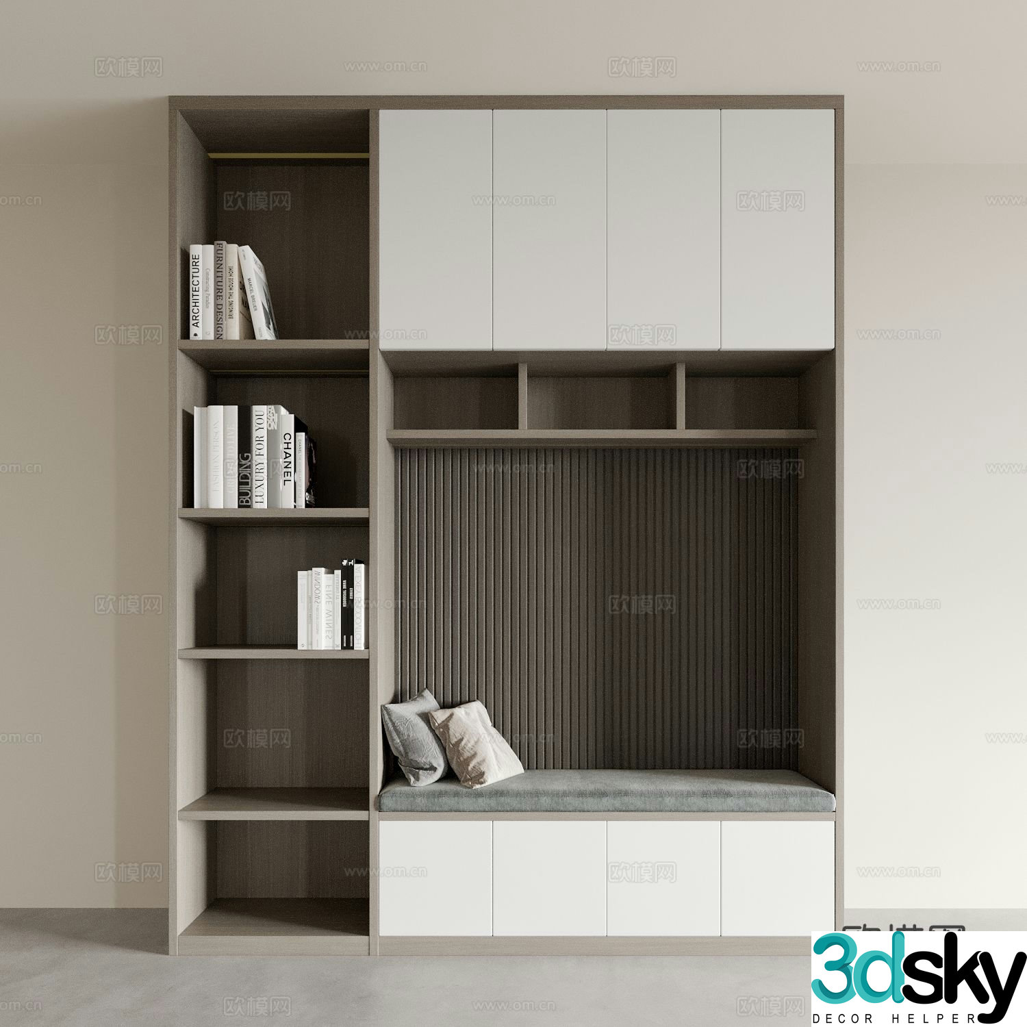 Modern shoe cabinet shoe changing stool 3d model